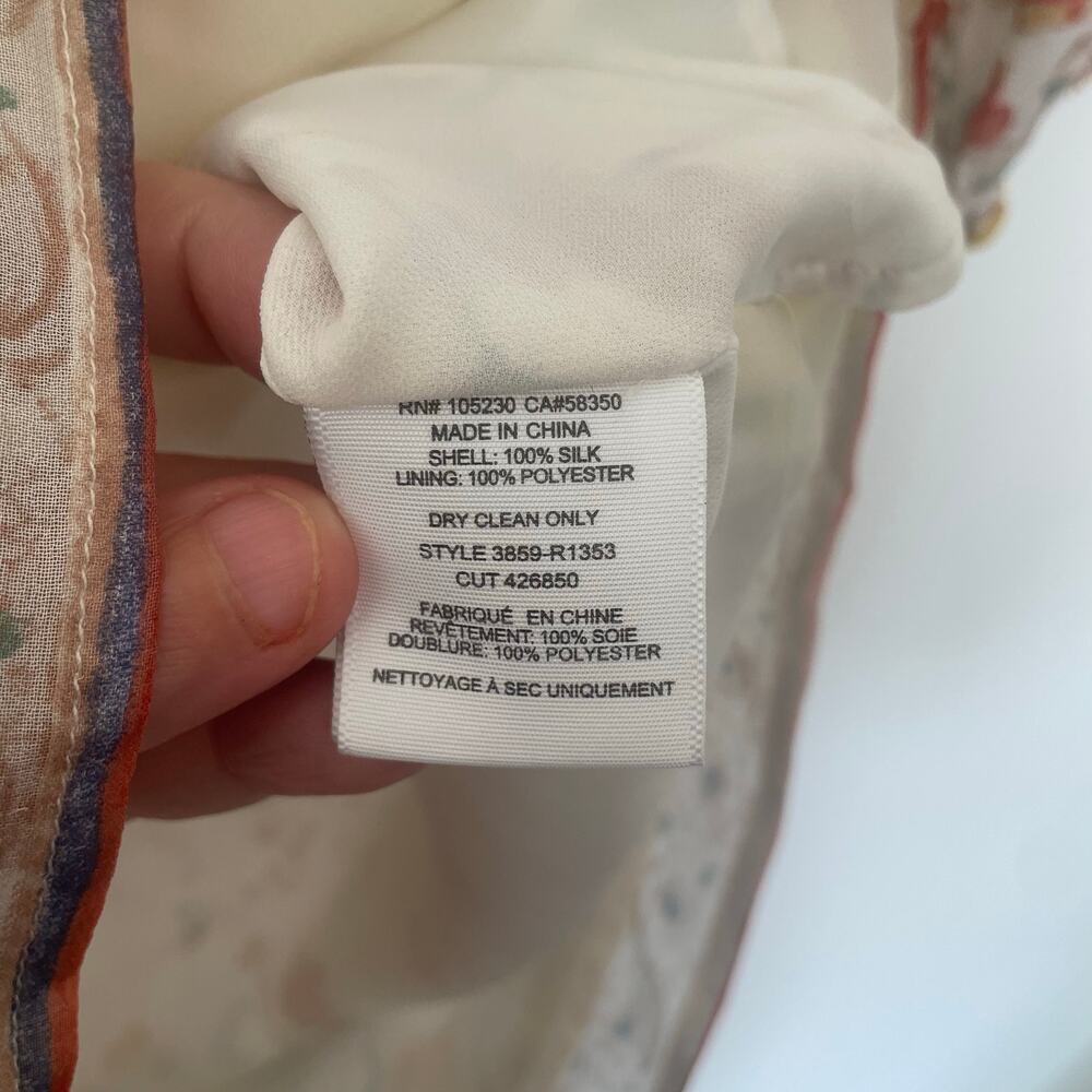 NWT Joie "Weldon" Silk Romper in ivory floral print sz L - Picture 8 of 16